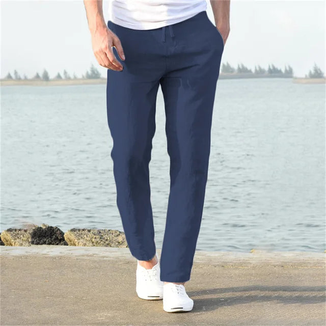 Poli - Pantalon en lin aéré pour hommes pour l'été