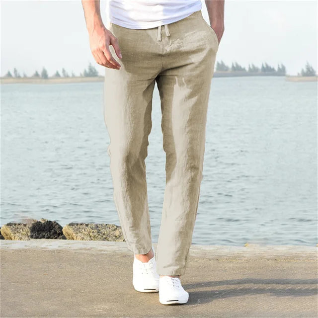 Poli - Pantalon en lin aéré pour hommes pour l'été