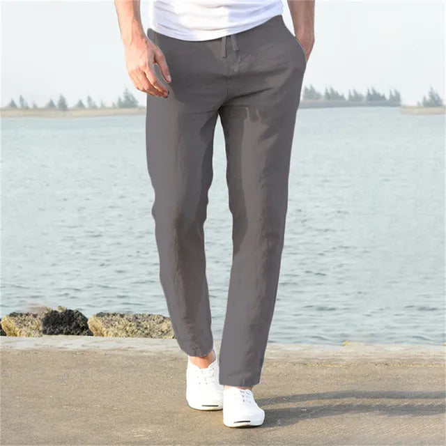 Poli - Pantalon en lin aéré pour hommes pour l'été